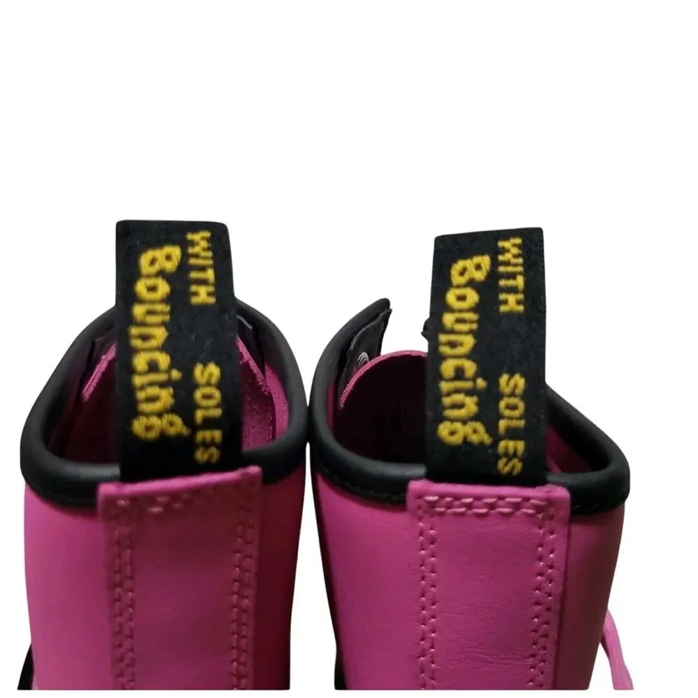 Dr. Martens 1460 Hot Pink Leather Airwave Bouncing Soles Kids Boot Lace Up Sz 12